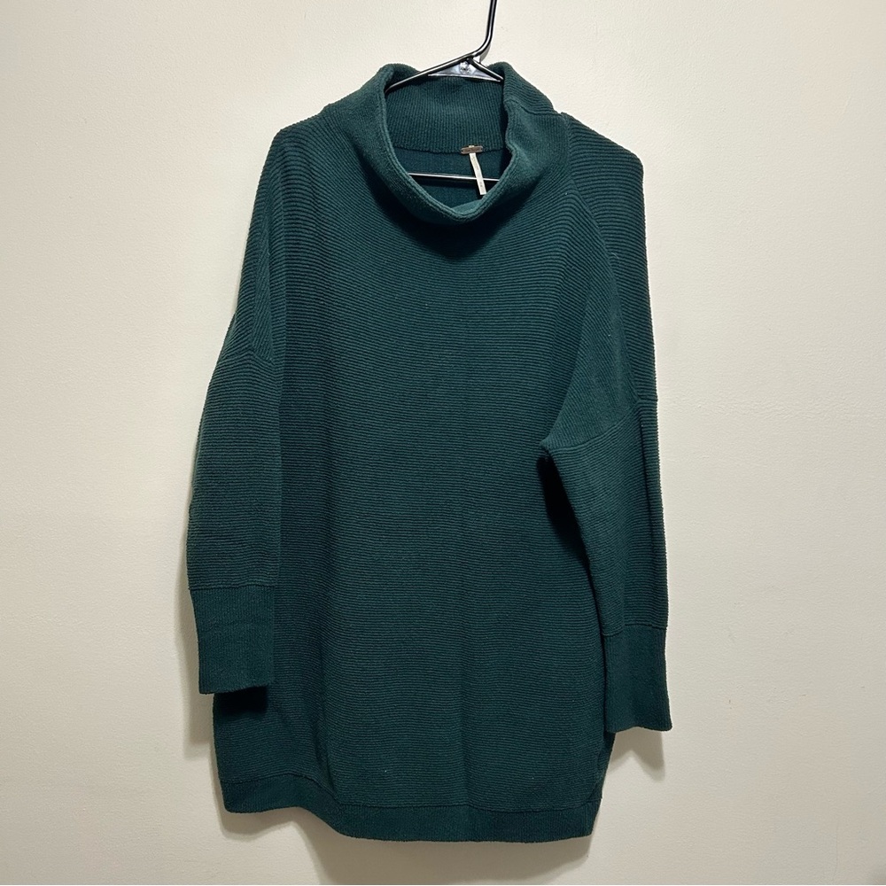 Free People Mock Neck Sweater Tunic Green Medium